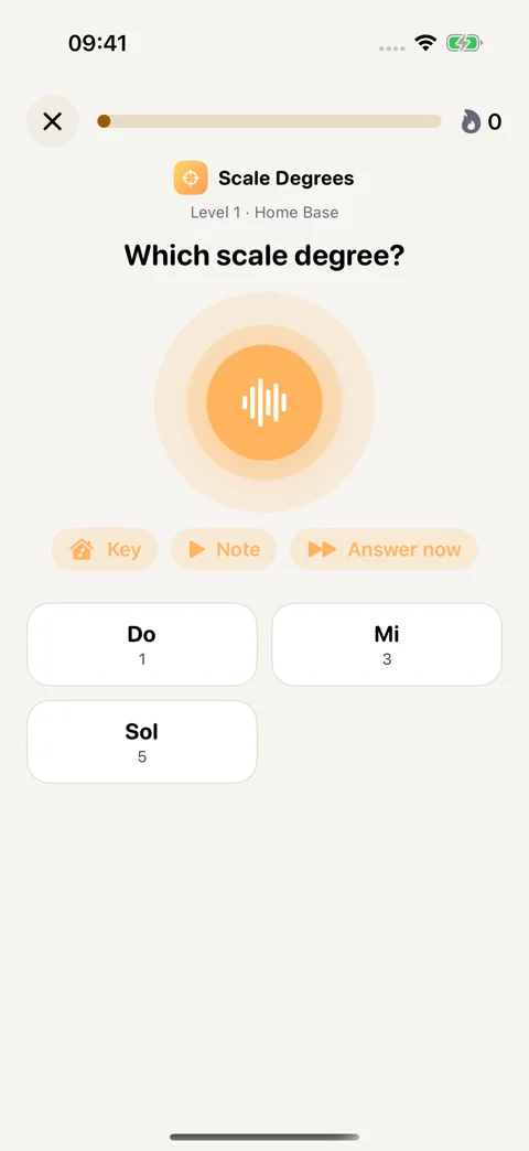 Scale degrees: Place a note inside an established key.