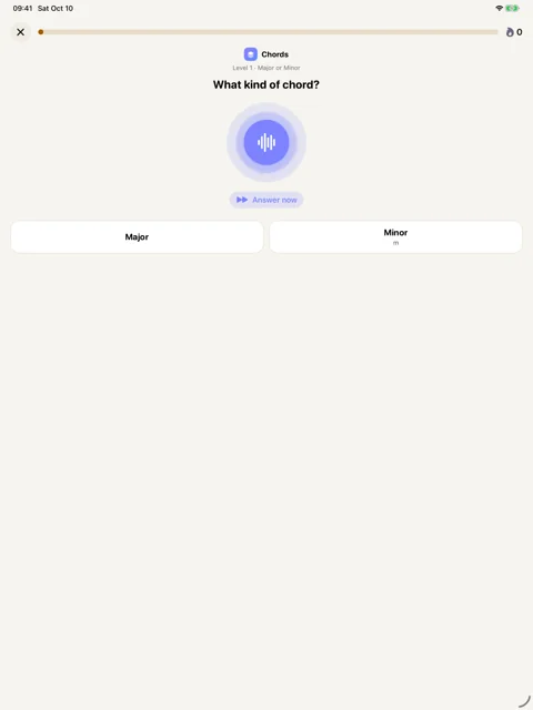 Chords · iPad: Recognize the quality of the chord you hear.