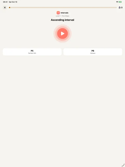 Intervals · iPad: Name the distance between two notes.