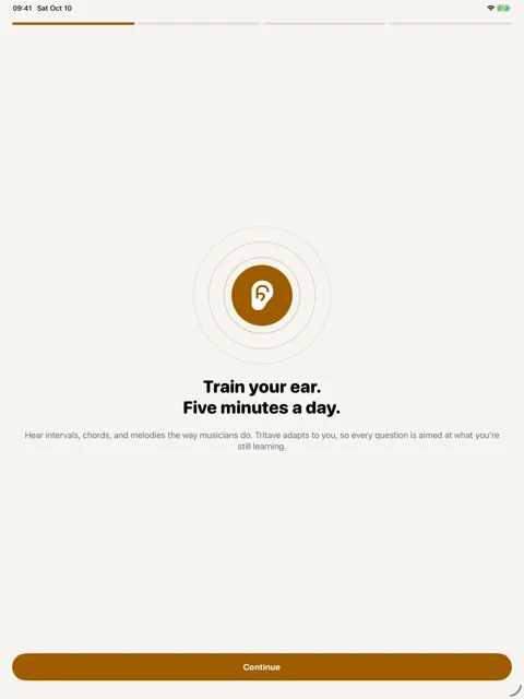 Welcome to Tritave · iPad: A gentle introduction to daily ear training.