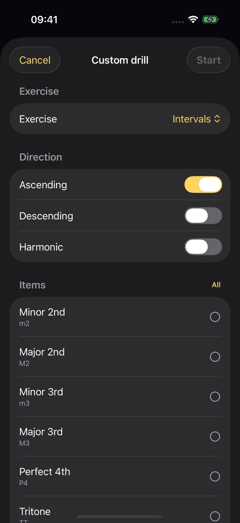 Focus on one thing · Dark mode: Choose the sounds you want to work on.