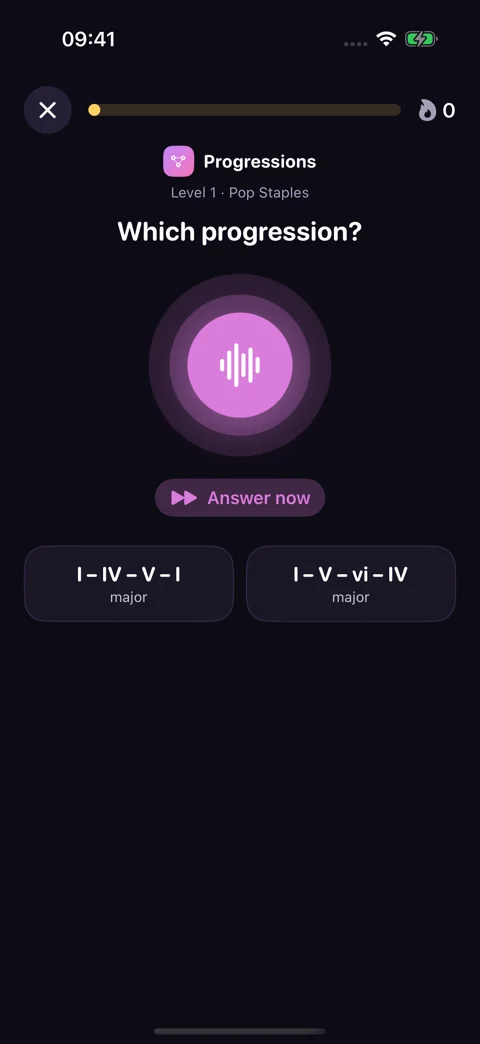 Progressions · Dark mode: Follow the movement of the harmony.