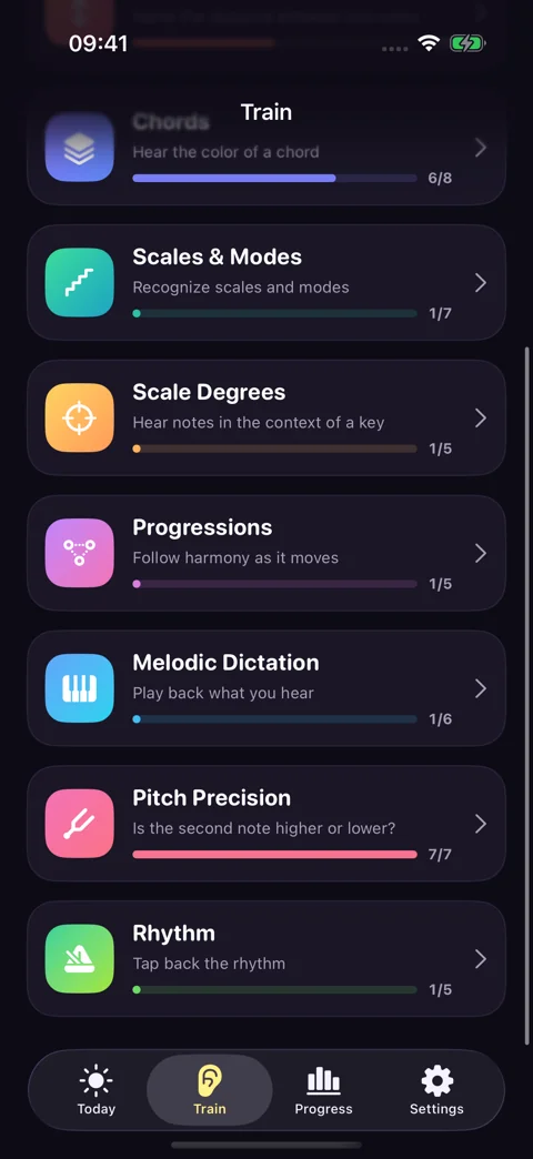 More ways to train · Dark mode: Explore the rest of the exercise library.