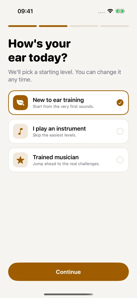 Start at your level: Choose the musical experience that fits you.